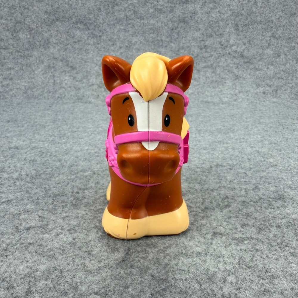 Fisher-Price Little People Disney Princess Brown Horse Sound Toy Pink Saddle - Picture 3 of 13